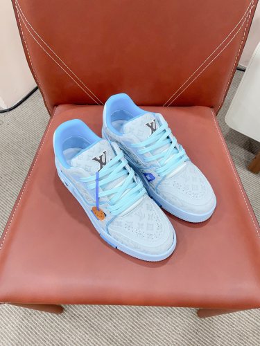 Louis Vuitton Mens Shoes Fashion Sneakers Design Luxury Brand LV TRAINER SNEAKER 1ABLVV Mix of materials with Original Box 1ABLUR  