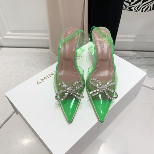 Amina Muaddi Womens Shoes Sandals Slippers Luxury Brand Fashion Pumps for Women with Original Box 9cm Heel