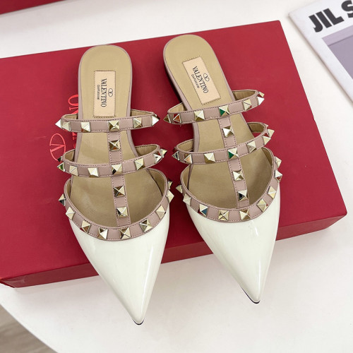 Valentino Women Shoes Mule Sandals Pointed Toe Slippers ROMAN STUD SLIDE SANDAL IN QUILTED NAPPA with Original Box Whatsapp 