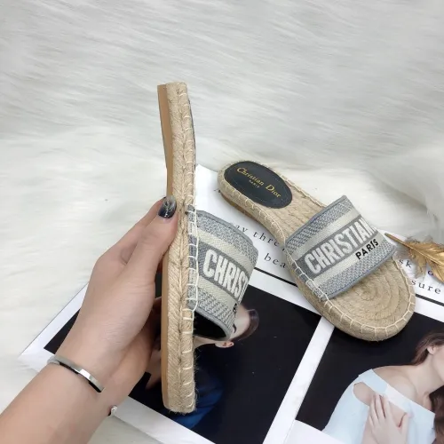 Dior Womens Shoes Slippers Dior Granville Espadrille Dior Oblique Embroidered Cotton with Original Box