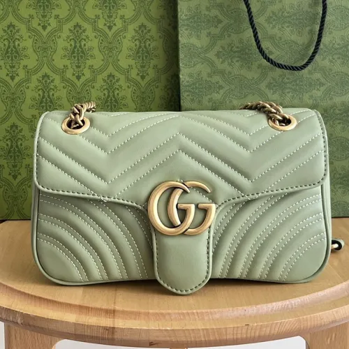 Gucci Womens Bags Shoulder Messenger Bag Luxury Brand Gucci GG Marmont matelassé small bag with Original Box 443497 DTDIT 9022