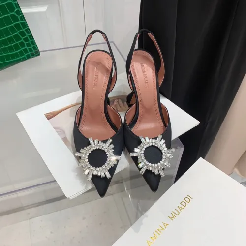 Amina Muaddi Womens Shoes Sandals Slippers Luxury Brand Fashion Pumps for Women with Original Box 9cm Heel
