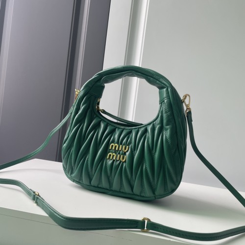 MiuMiu Womens Fashion Handbags Matelassé Shoulder Bag Leather Luxury Brand Miu Miu Wander Matelasse Nappa Leather Hobo Bag  