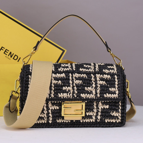 Fendi Womens Bag Shoulder Bags Luxury Brand Baguette fabric bag Fashion Bags for Women with Original Box 8BR600A72VF1AQA
