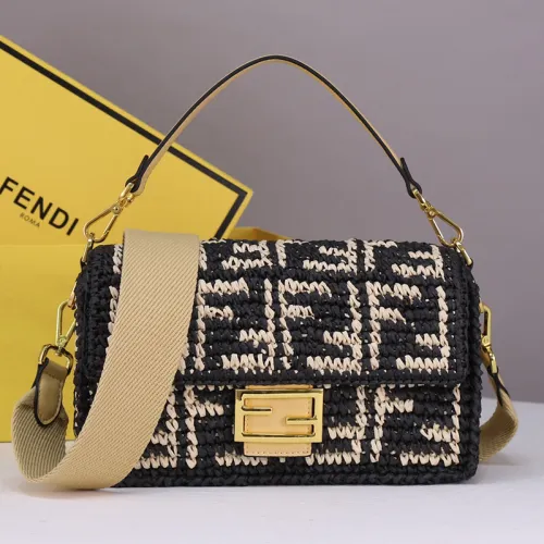 Fendi Womens Bag Shoulder Bags Luxury Brand Baguette fabric bag Fashion Bags for Women with Original Box 8BR600A72VF1AQA