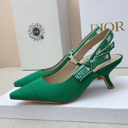 Dior Women Shoes Pumps Luxury Design Fashion Type 6.5cm High Heel Shoes for Wedding Style J'ADIOR SLINGBACK PUMP Cotton Fabric with Original Box