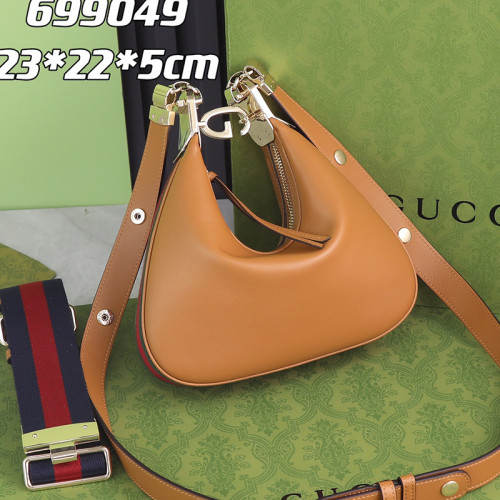 Gucci Womens Bags Shoulder Messenger Bag Luxury Brand Gucci Attache small shoulder bag in camel leather with Original Box 699409 UXWBG 9109