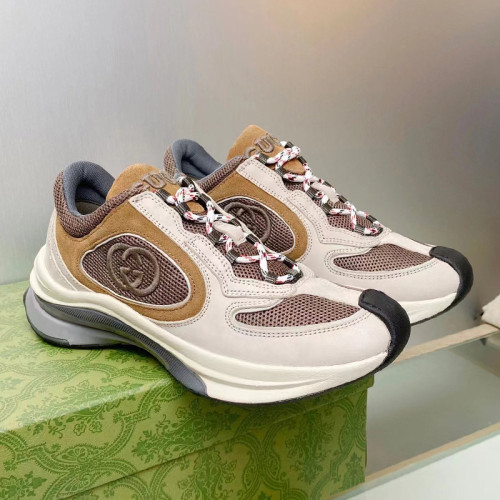 Gucci Mens Shoes Boots Luxury Brand Fashion Men's Gucci Run sneaker in light grey suede with Original Box Whatsapp 