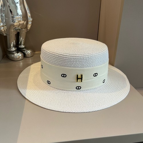 Hermes Womens Hats Luxury Brand Design Hermes Bucket Hat Straw Hat with Original Box  