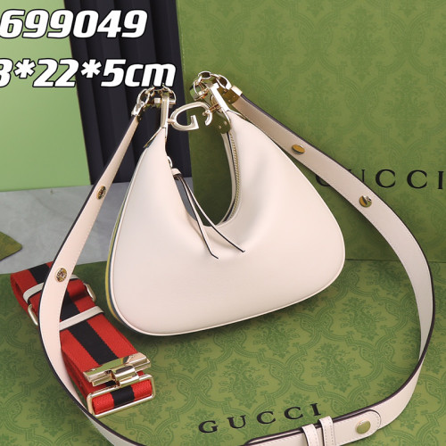 Gucci Womens Bags Shoulder Messenger Bag Luxury Brand Gucci Attache small shoulder bag in white leather with Original Box 699409 UXWBG 9109