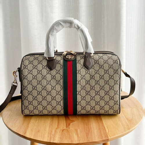 Gucci Womens Bags Handbags Shoulder Messenger Bags Luxury Brand Ophidia medium top handle bag in beige with Original Box 77206596IWG8745