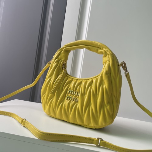 MiuMiu Womens Fashion Handbags Matelassé Shoulder Bag Leather Luxury Brand Miu Miu Wander Matelasse Nappa Leather Hobo Bag  
