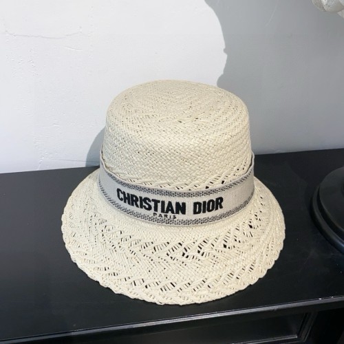 Dior Womens Bucket Hat Straw Hat Luxury Brand Design Dior Cap with Original Box  