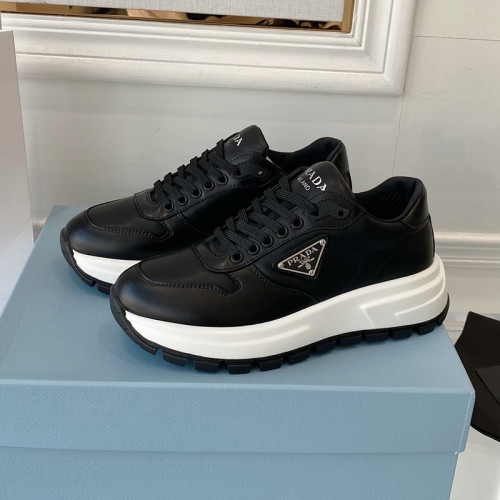Prada Mens Shoes Casual Luxury Brand Breathable Sneakers with Original Box Downtown leather sneakers 2EE364_3LKG_F098Z with Original Box Whatsapp 