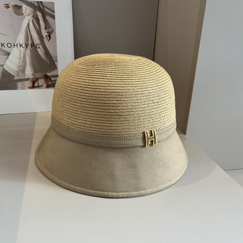 Hermes Womens Hats Luxury Brand Design Hermes Bucket Hat Straw Hat with Original Box  