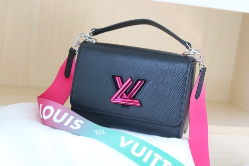Louis Vuitton Womens Bags Shoulder Messenger Bags Luxury Brand TWIST MM M59887 with Original Box