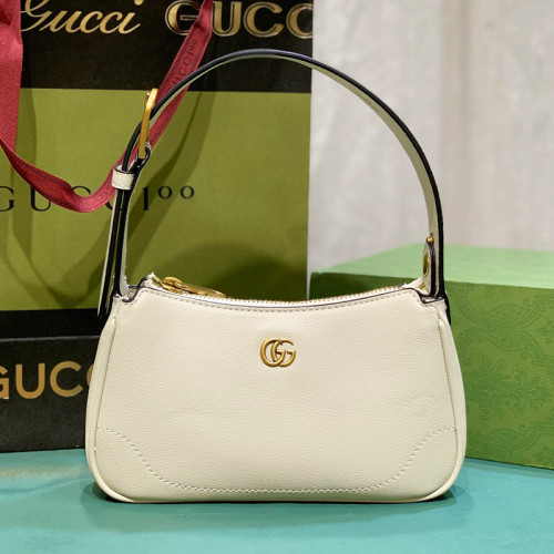 Gucci Womens Bags Crossbody Shoulder Messenger Bags Luxury Brand Gucci Aphrodite mini shoulder bag in white leather  