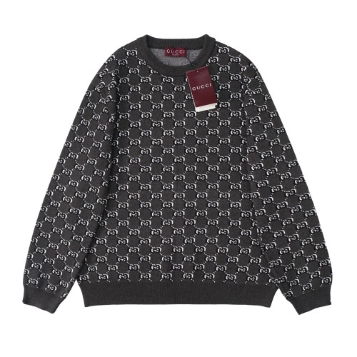 Gucci Men Womens Sweater Luxury Brand Womens Knitwear WOOL JACQUARD SWEATER WITH GG SHADOW 794503 XKEAP 1150 Top Quality   