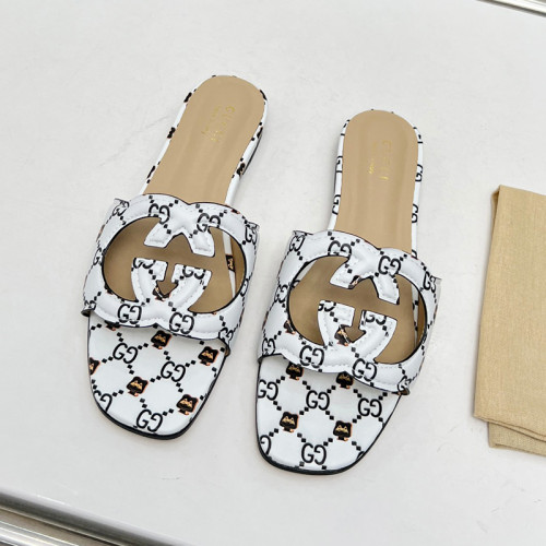 Gucci Womens Shoes Slippers Gucci WOMEN'S INTERLOCKING G CUT-OUT SANDAL Luxury Brand with Original Box 694451 US000 2535  