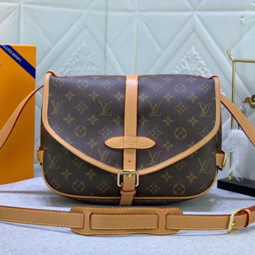 Louis Vuitton Womens Bags Luxury Brand Fashion Type SAUMUR MM Monogram leather M40710 with Original Box