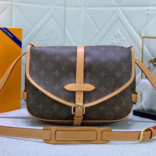 Louis Vuitton Womens Bags Luxury Brand Fashion Type SAUMUR MM Monogram leather M40710 with Original Box