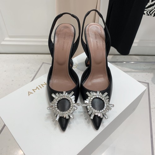 Amina Muaddi Womens Shoes Sandals Slippers Luxury Brand Fashion Pumps for Women with Original Box 9cm Heel