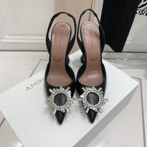 Amina Muaddi Womens Shoes Sandals Slippers Luxury Brand Fashion Pumps for Women with Original Box 9cm Heel