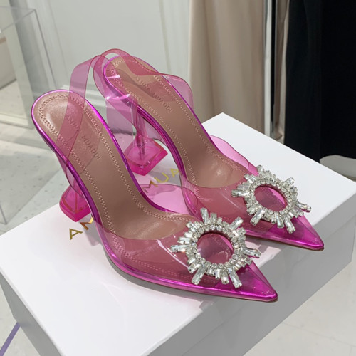 Amina Muaddi Womens Shoes Sandals Slippers Luxury Brand Fashion Pumps for Women with Original Box 9cm Heel