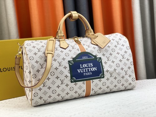 Louis Vuitton Womens and Mens Unisex Bags Luxury Brand LV Keepall Bandoulière 45 Fashion Design Travel Bag