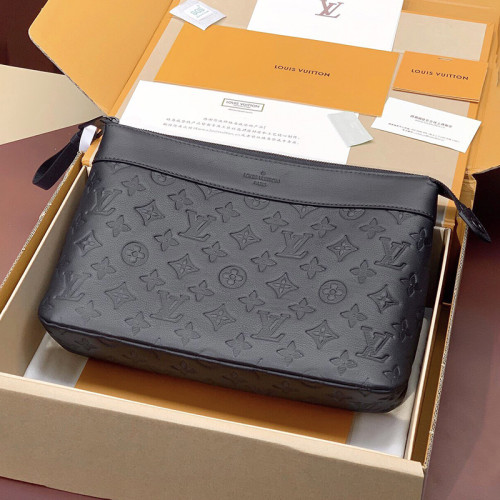 Louis Vuitton Mens Womens Bags Clutch Luxury Brand Fashion Type M82545 Pochette Voyage Souple Monogram Eclipse with Original Box  