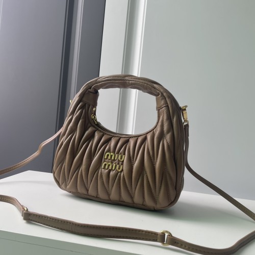 MiuMiu Womens Fashion Handbags Matelassé Shoulder Bag Leather Luxury Brand Miu Miu Wander Matelasse Nappa Leather Hobo Bag  