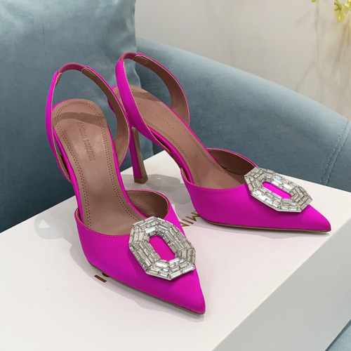 Amina Muaddi Womens Shoes Sandals Slippers Luxury Brand Fashion Pumps for Women with Original Box 9cm Heel