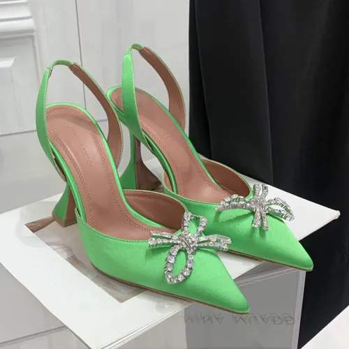 Amina Muaddi Womens Shoes Sandals Slippers Luxury Brand Fashion Pumps for Women with Original Box 9cm Heel