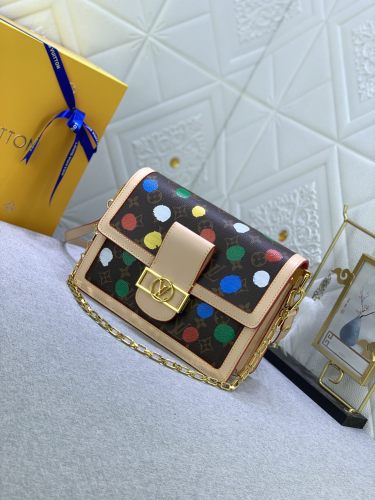 Louis Vuitton Womens Bags Messenger Shoulder Bags Luxury Brand LV x YK Dauphine MM with Original Box M46432  