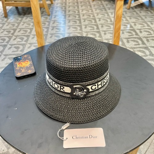 Dior Womens Straw Hat Bucket Hat Luxury Brand Design Dior Cap with Original Box  