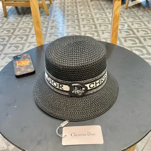 Dior Womens Straw Hat Bucket Hat Luxury Brand Design Dior Cap with Original Box  