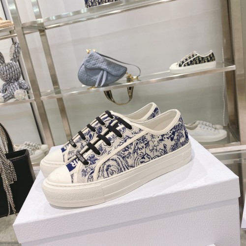 Dior Womens Shoes Fashion Sneakers WALK'N'DIOR SNEAKER Cotton Canvas Luxury Brand with Original Box Whatsapp 