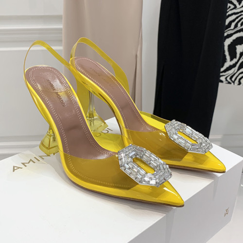 Amina Muaddi Womens Shoes Sandals Slippers Luxury Brand Fashion Pumps for Women with Original Box 9cm Heel