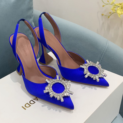 Amina Muaddi Womens Shoes Sandals Slippers Luxury Brand Fashion Pumps for Women with Original Box 9cm Heel