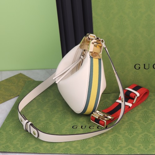 Gucci Womens Bags Shoulder Messenger Bag Luxury Brand Gucci Attache small shoulder bag in white leather with Original Box 699409 UXWBG 9109