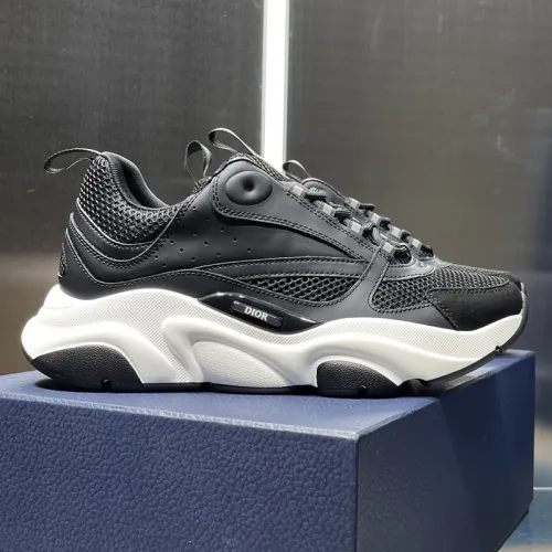 Dior Mens Shoes Sneakers Luxury Brand Breathable Design B22 SNEAKER Black Technical Mesh and Calfskin with Original Box 3SN231ZHM_H960