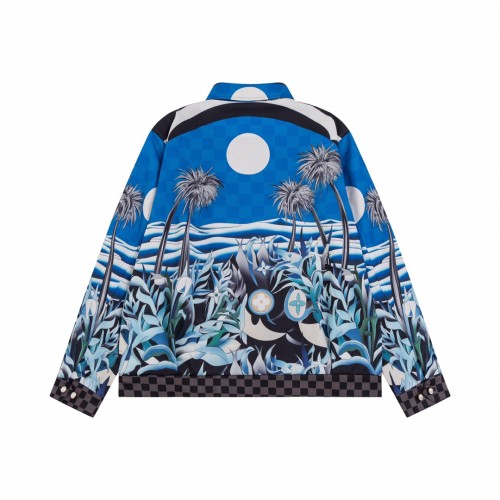 Louis Vuitton Men Womens Coat Jacket Luxury Brand Mens Jackets Printed Viscose Blouson 1AFQCF Top Quality   