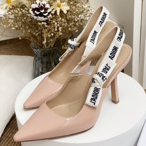 Dior Women Shoes Luxury Design Fashion Type High Heel Shoes for Wedding Style J'ADIOR SLINGBACK PUMP Nude Patent Calfskin KCC201VNR_S12U with Original Box