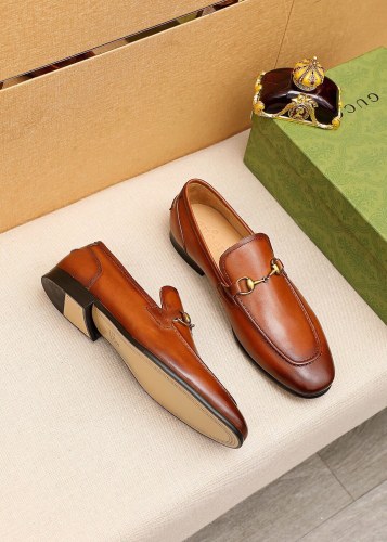 Gucci Mens Shoes Leather Design Luxury Brand Business Dress Shoes for Men with Original Box