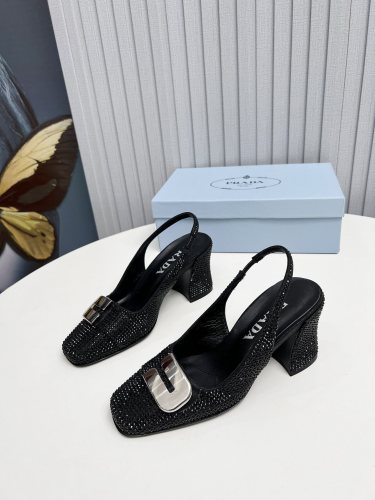 Prada Womens Shoes Sandals Casual Luxury Brand Pumps 8.5cm Heel with Original Box Whatsapp 