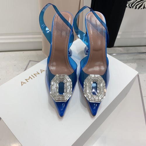 Amina Muaddi Womens Shoes Sandals Slippers Luxury Brand Fashion Pumps for Women with Original Box 9cm Heel