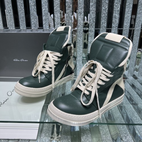Rick Owens Men Shoes Sneakers Leather High-Top Breathable Mens Casual Shoes Ankle Boots with Original Box