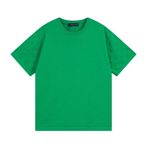 Louis Vuitton Luxury Brand Men Womens Short Sleeve T-Shirt Short-Sleeved Signature Crewneck 1AFIU1   