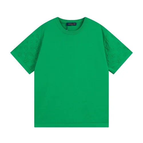 Louis Vuitton Luxury Brand Men Womens Short Sleeve T-Shirt Short-Sleeved Signature Crewneck 1AFIU1   