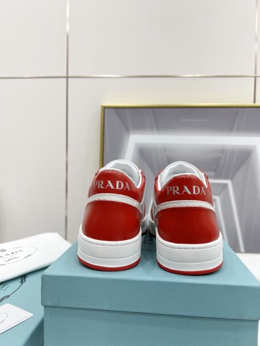 Prada Mens Shoes Casual Luxury Brand Breathable Sneakers with Original Box Downtown leather sneakers 2EE364_3LKG_F0O3N